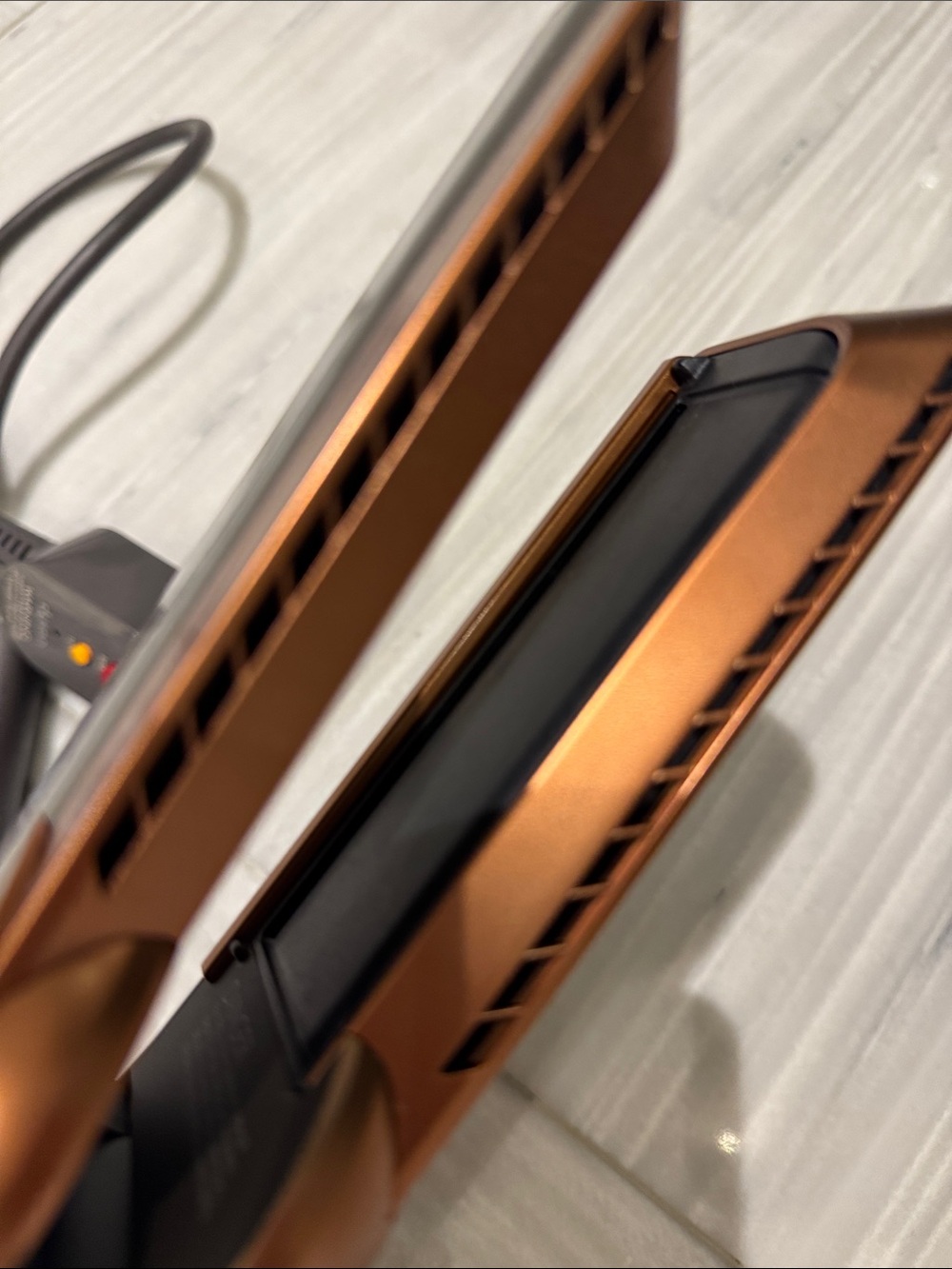 Dyson Hair Straightening Brush in Silver and Orange